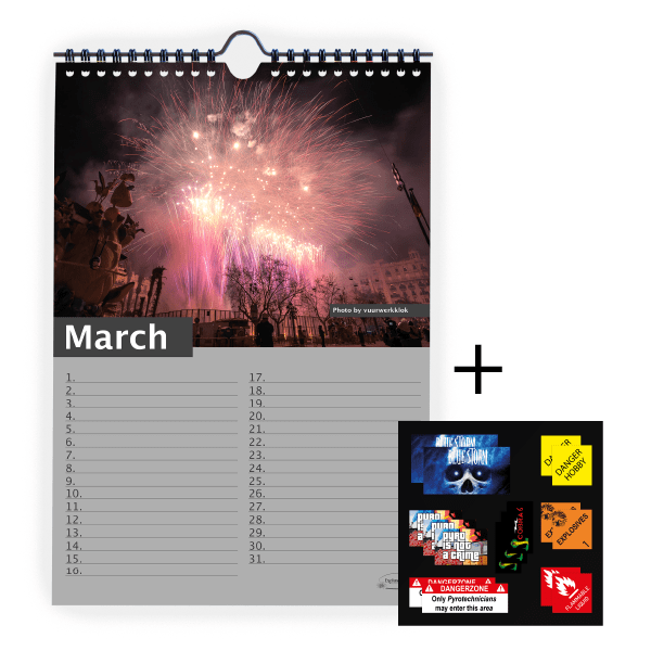 Pyro Kalender + 16pcs. Vinyl Stickers